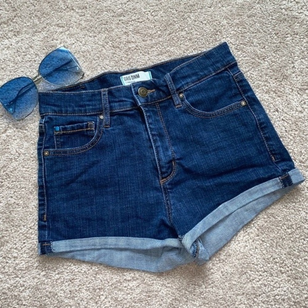 👖GRG DNM Montreal Denim Shorts Retro High Waist Stretch